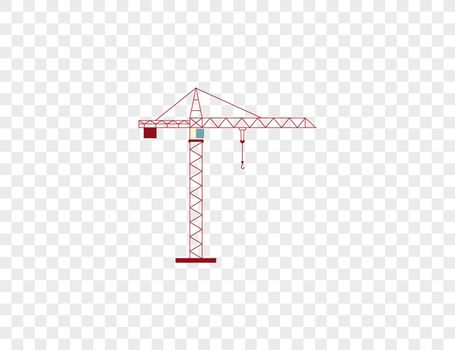 Cargo crane, tower crane icon. Vector illustration.