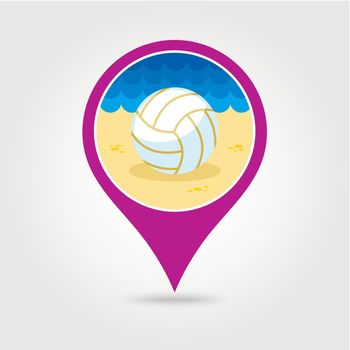 Volleyball pin map icon. Summer. Vacation