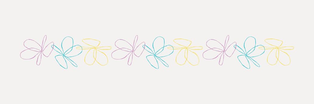 Flower illustrator brush vector doodle seamless pattern brush set