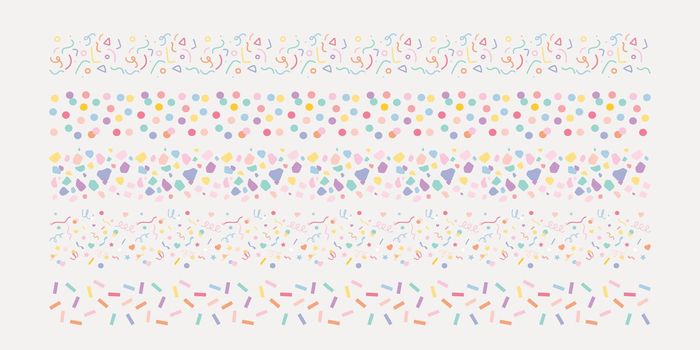 Pastel doodle brush illustrator vector confetti seamless set