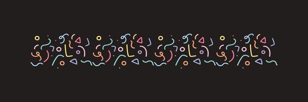 Confetti illustrator brush vector seamless pattern set