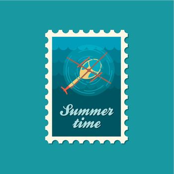 Helicopter stamp. Summer. Vacation