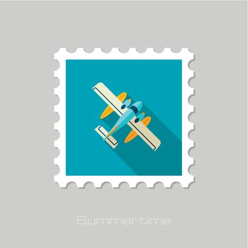 Hydroplane stamp. Summer. Vacation