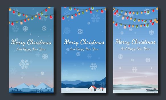 Merry Christmas greeting cards, landscape concept of greeting