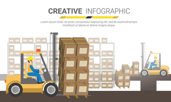 Warehouse Storage and Distribution. Logistics concept, Ready template for web site or landing page of your company
