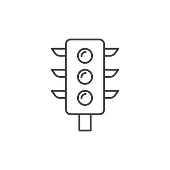 Semaphore icon in flat style. Traffic light vector illustration on white isolated background. Crossroads business concept.