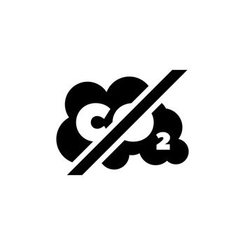Prohibiting Emissions Carbon Dioxide CO2 Flat Vector Icon
