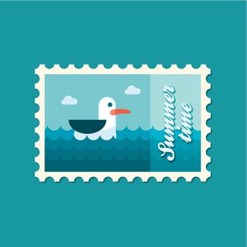 Seagull flat stamp, summertime