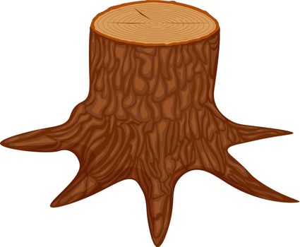 tree stump vector illustration isolated on a white background