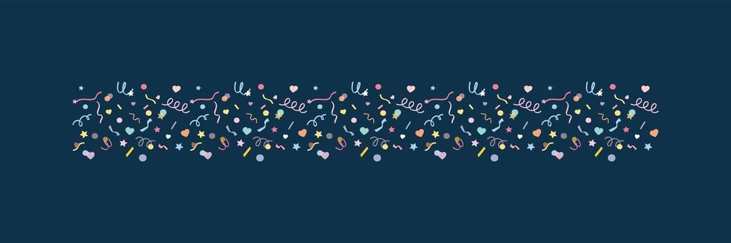 Pastel doodle illustrator vector confetti seamless set