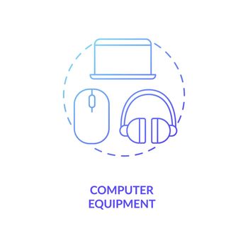 Computer equipment blue gradient concept icon