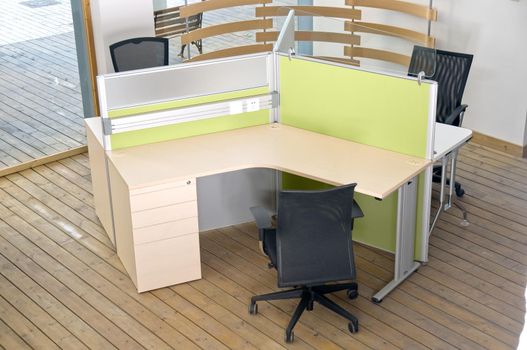 office desks and black chairs cubicle set 