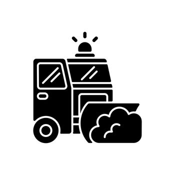 Road plowing black glyph icon
