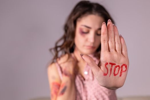 Domestic violence and abuse concept - Stop violence against women