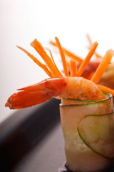 colorful  prawn shrimps appetizer snack