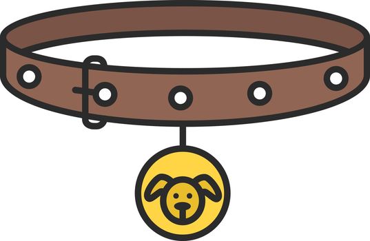 Dog's neck collar color icon