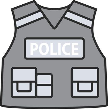 Police tactical vest color icon
