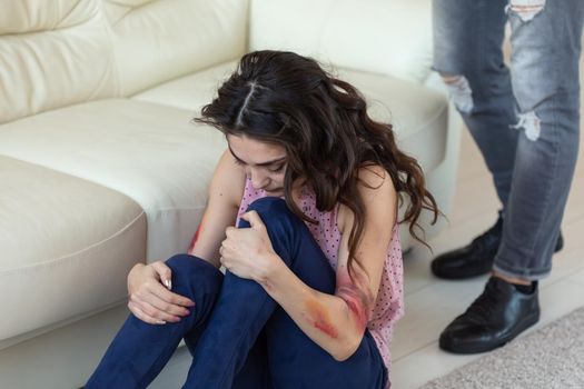 Victim, abuse and domestic violence - Woman crying, suffering domestic violence