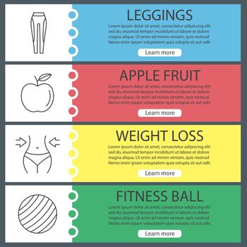 Fitness web banner templates set