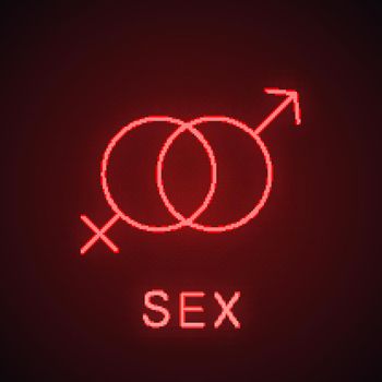 Sex neon light icon