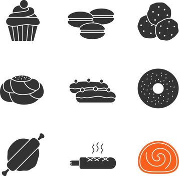 Bakery glyph icons set