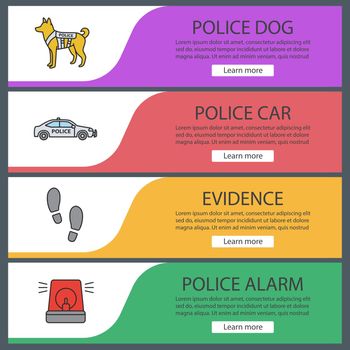 Police web banner templates set
