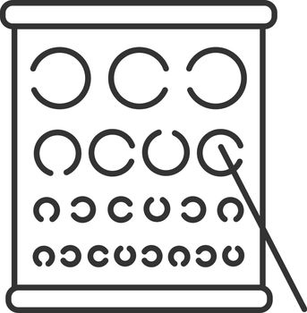 Eye exam chart linear icon