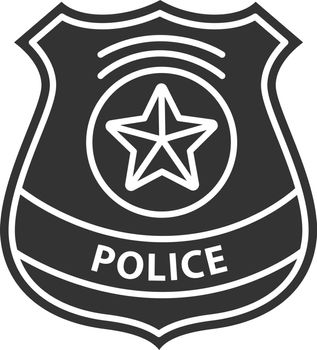 Police detective badge glyph icon