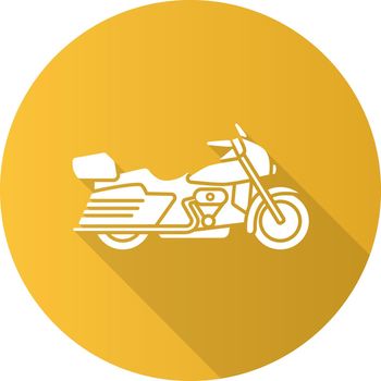 Motorbike flat design long shadow glyph icon