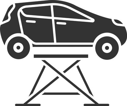Car lift glyph icon