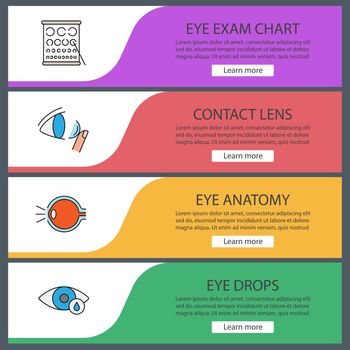 Ophthalmology web banner templates set