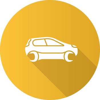 Car with spanner flat design long shadow glyph icon