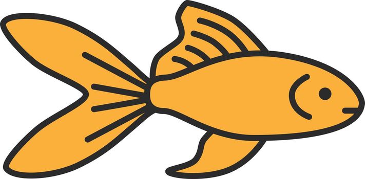 Aquarium goldfish color icon