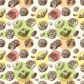 Oriental sweets illustration.