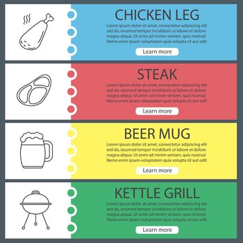 Barbecue web banner templates set