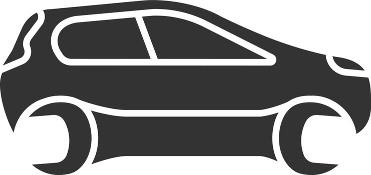 Car with spanner glyph icon