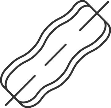 Bacon strip on skewer linear icon