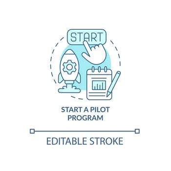 Launch a pilot program concept icon