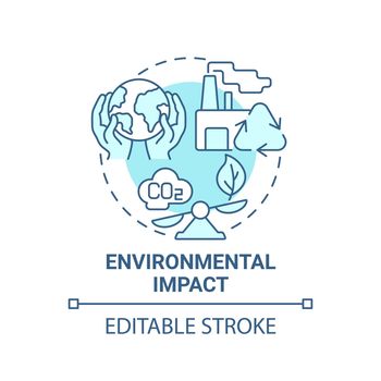 Environmental impact blue concept icon