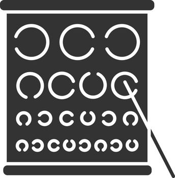 Eye exam chart glyph icon