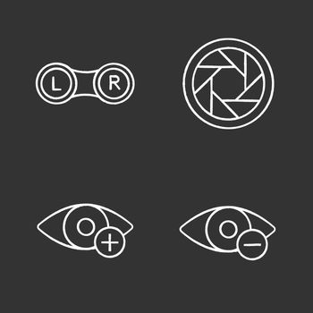 Ophthalmology chalk icons set