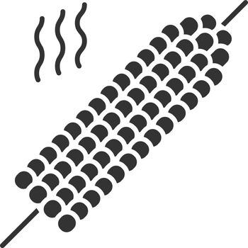 Grilled corn on skewer glyph icon