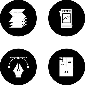 Printing glyph icons set