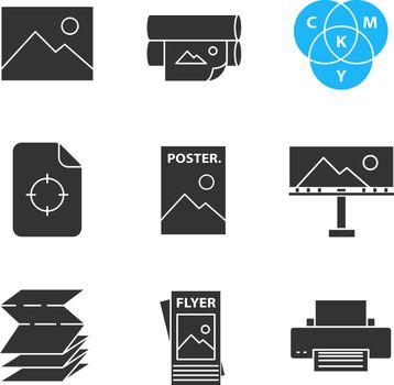 Printing glyph icons set