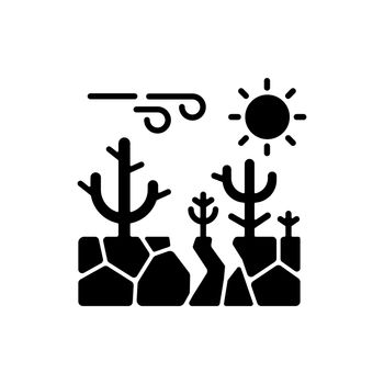 Climate change black glyph icon