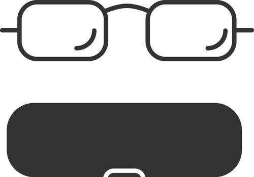 Eyeglasses case glyph icon