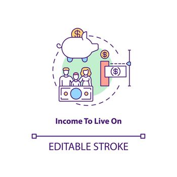 Income to live on concept icon
