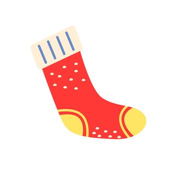 Christmas stocking flat vector abstract element