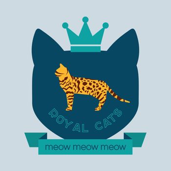 Bengal cat flat badge