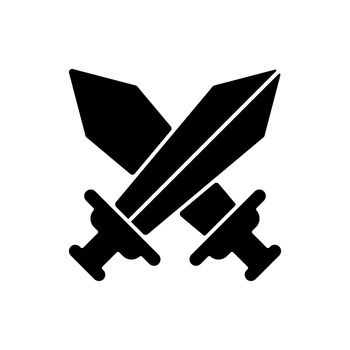 Videogame battle black glyph icon